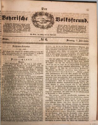 Der bayerische Volksfreund Dienstag 7. Juli 1840
