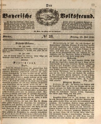 Der bayerische Volksfreund Sonntag 26. Juli 1840