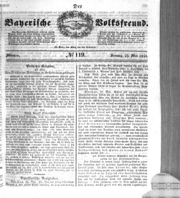 Der bayerische Volksfreund Sonntag 23. Mai 1841