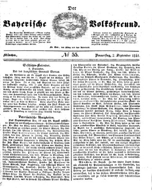 Der bayerische Volksfreund Donnerstag 2. September 1841
