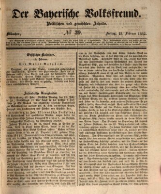 Der bayerische Volksfreund Freitag 18. Februar 1842