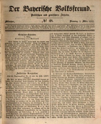 Der bayerische Volksfreund Dienstag 1. März 1842