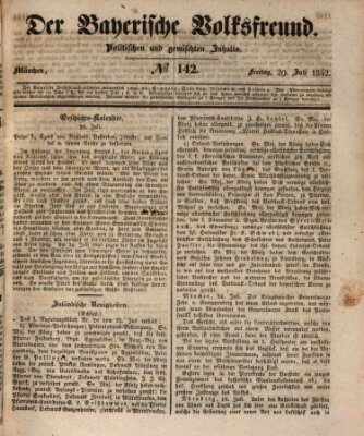 Der bayerische Volksfreund Freitag 29. Juli 1842