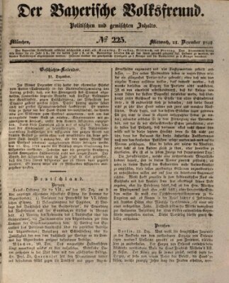 Der bayerische Volksfreund Mittwoch 21. Dezember 1842