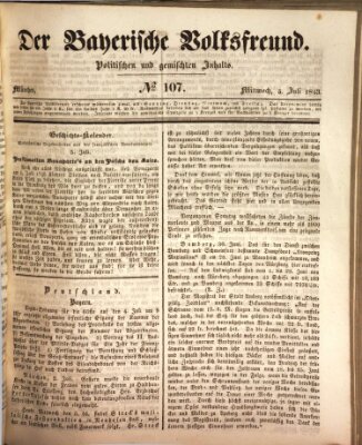 Der bayerische Volksfreund Mittwoch 5. Juli 1843