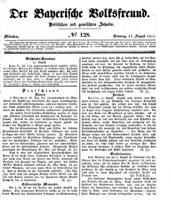 Der bayerische Volksfreund Sonntag 11. August 1844