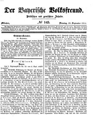 Der bayerische Volksfreund Dienstag 10. September 1844