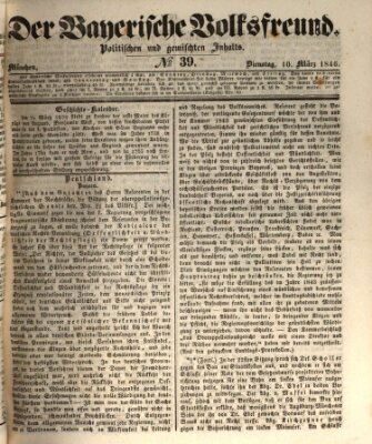 Der bayerische Volksfreund Dienstag 10. März 1846
