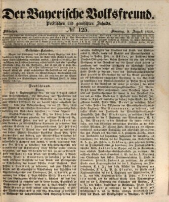 Der bayerische Volksfreund Sonntag 9. August 1846