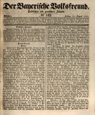 Der bayerische Volksfreund Freitag 21. August 1846