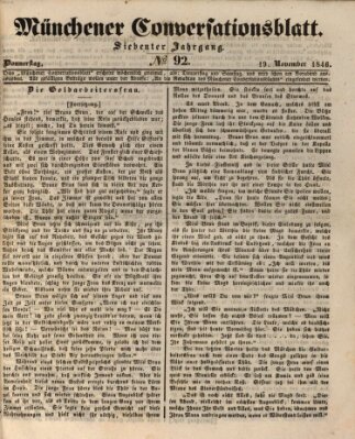 Der bayerische Volksfreund Donnerstag 19. November 1846