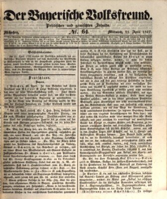 Der bayerische Volksfreund Mittwoch 21. April 1847