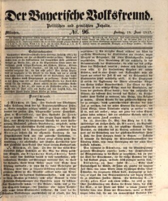 Der bayerische Volksfreund Freitag 18. Juni 1847
