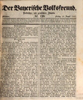 Der bayerische Volksfreund Freitag 13. August 1847