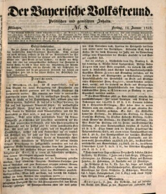 Der bayerische Volksfreund Freitag 14. Januar 1848