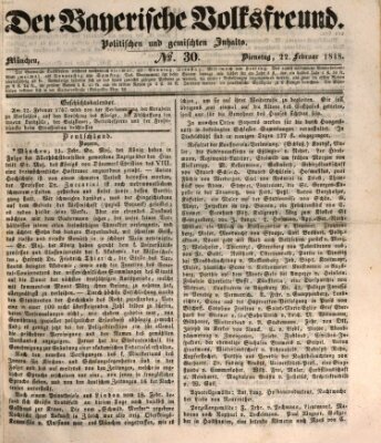 Der bayerische Volksfreund Dienstag 22. Februar 1848