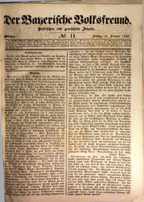 Der bayerische Volksfreund Freitag 19. Januar 1849
