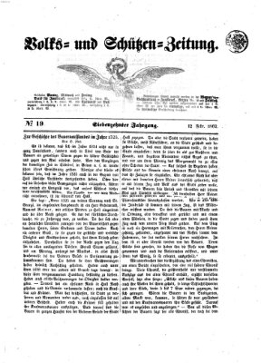 Volks- und Schützenzeitung Mittwoch 12. Februar 1862