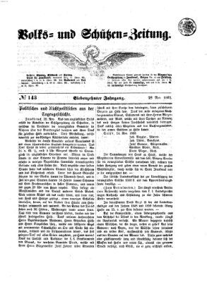 Volks- und Schützenzeitung Freitag 28. November 1862