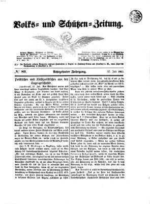 Volks- und Schützenzeitung Montag 27. Juli 1863