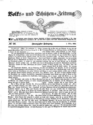 Volks- und Schützenzeitung Mittwoch 1. März 1865