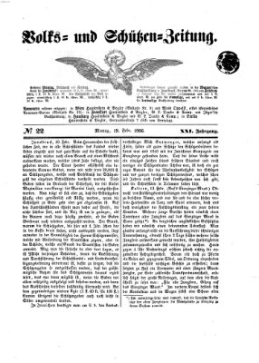 Volks- und Schützenzeitung Montag 19. Februar 1866