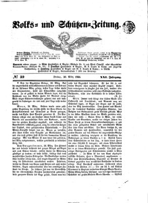 Volks- und Schützenzeitung Freitag 30. März 1866