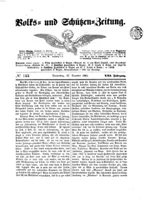 Volks- und Schützenzeitung Donnerstag 27. Dezember 1866