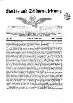 Volks- und Schützenzeitung Freitag 8. Februar 1867