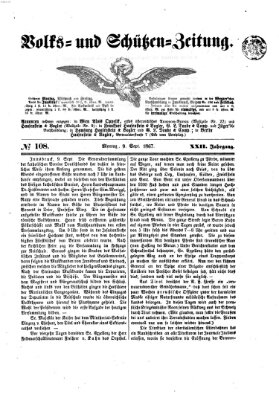 Volks- und Schützenzeitung Montag 9. September 1867