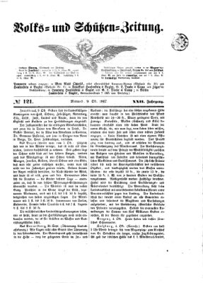 Volks- und Schützenzeitung Mittwoch 9. Oktober 1867