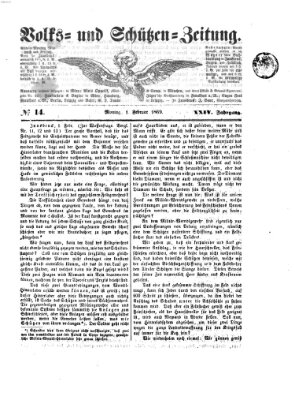 Volks- und Schützenzeitung Montag 1. Februar 1869