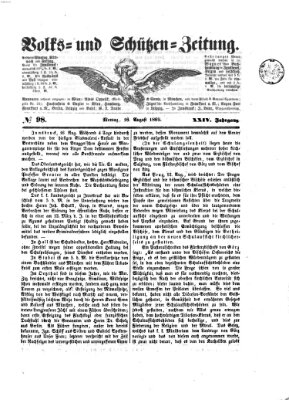 Volks- und Schützenzeitung Montag 16. August 1869