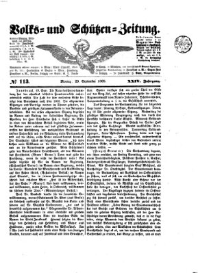 Volks- und Schützenzeitung Montag 20. September 1869