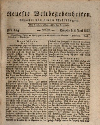 Neueste Weltbegebenheiten (Kemptner Zeitung) Freitag 6. Juni 1823