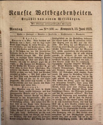 Neueste Weltbegebenheiten (Kemptner Zeitung) Montag 23. Juni 1823