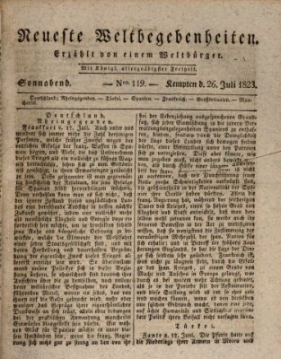Neueste Weltbegebenheiten (Kemptner Zeitung) Samstag 26. Juli 1823