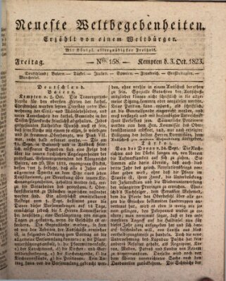 Neueste Weltbegebenheiten (Kemptner Zeitung) Freitag 3. Oktober 1823