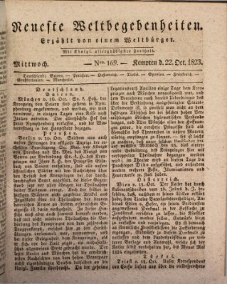 Neueste Weltbegebenheiten (Kemptner Zeitung) Mittwoch 22. Oktober 1823