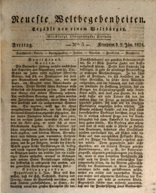 Neueste Weltbegebenheiten (Kemptner Zeitung) Freitag 9. Januar 1824