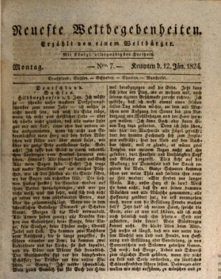 Neueste Weltbegebenheiten (Kemptner Zeitung) Montag 12. Januar 1824