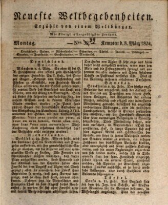Neueste Weltbegebenheiten (Kemptner Zeitung) Montag 8. März 1824