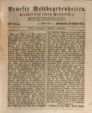 Neueste Weltbegebenheiten (Kemptner Zeitung) Freitag 30. April 1824