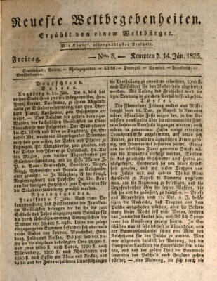 Neueste Weltbegebenheiten (Kemptner Zeitung) Freitag 14. Januar 1825