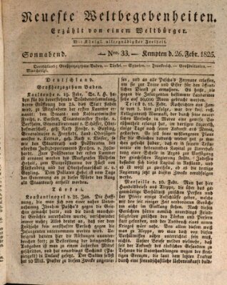 Neueste Weltbegebenheiten (Kemptner Zeitung) Samstag 26. Februar 1825