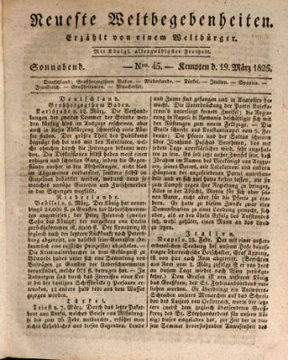 Neueste Weltbegebenheiten (Kemptner Zeitung) Samstag 19. März 1825