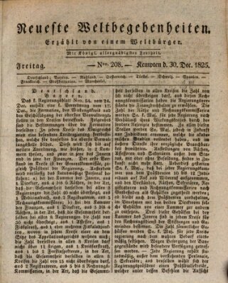 Neueste Weltbegebenheiten (Kemptner Zeitung) Freitag 30. Dezember 1825