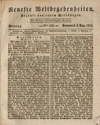 Neueste Weltbegebenheiten (Kemptner Zeitung) Montag 8. August 1825