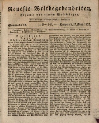 Neueste Weltbegebenheiten (Kemptner Zeitung) Samstag 17. September 1825