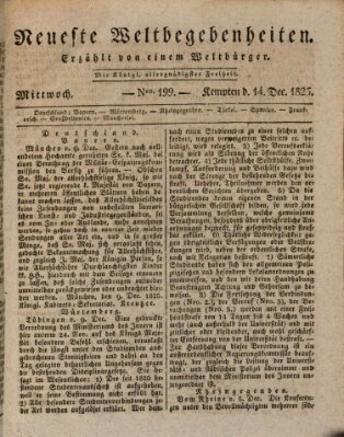 Neueste Weltbegebenheiten (Kemptner Zeitung) Mittwoch 14. Dezember 1825